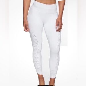 Athleta White Perforated Leggings